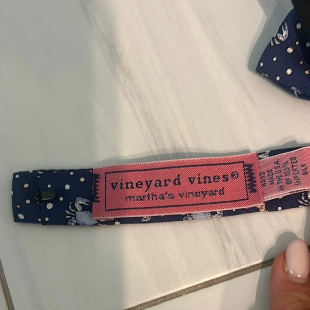 Vineyard Vines Kids Blue Bow Tie with Nautical Motif